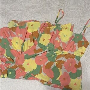 Floral Maxi Dress in Pink, Yellow, and Green